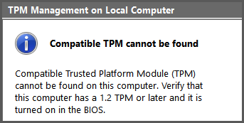 Mensaje de TPM no encontrado