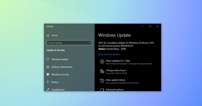 Windows 10 de junio de 2021 Actualización