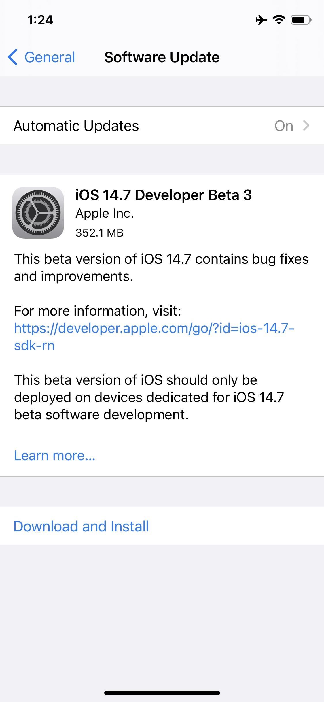 Apple lanza iOS 14.7 Beta 3 para iPhone