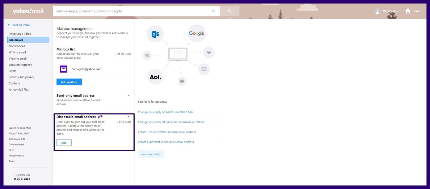 Create email aliases on yahoo mail step 8