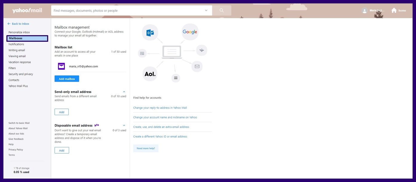 Crear alias de correo electrónico en el correo de yahoo paso 4