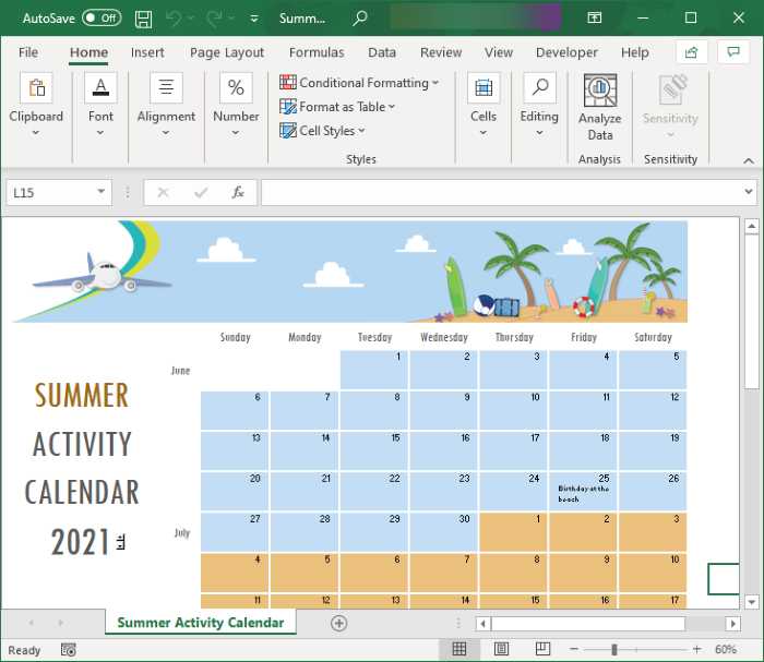 Cómo crear un Calendario en Microsoft Excel