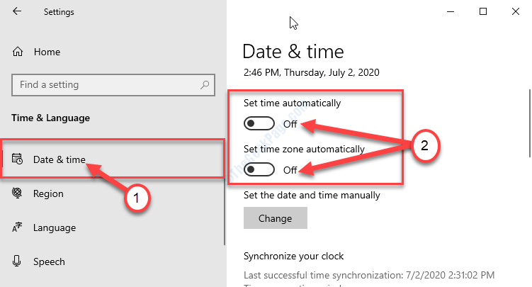 Fecha y hora no automática