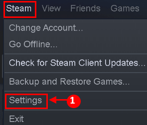 Error de configuración de actualización de imagen de Steam Mín