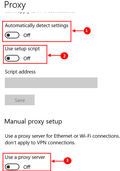 Error en la imagen de Steam Actualizar configuración de proxy Toggle Off Min