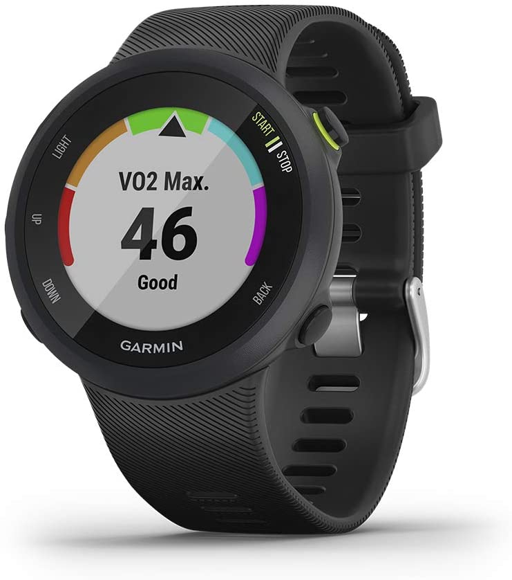 Garmin Forerunner 45, 42 mm Reloj para correr con GPS fácil de usar con entrenador gratuito Soporte del plan de formación, negro