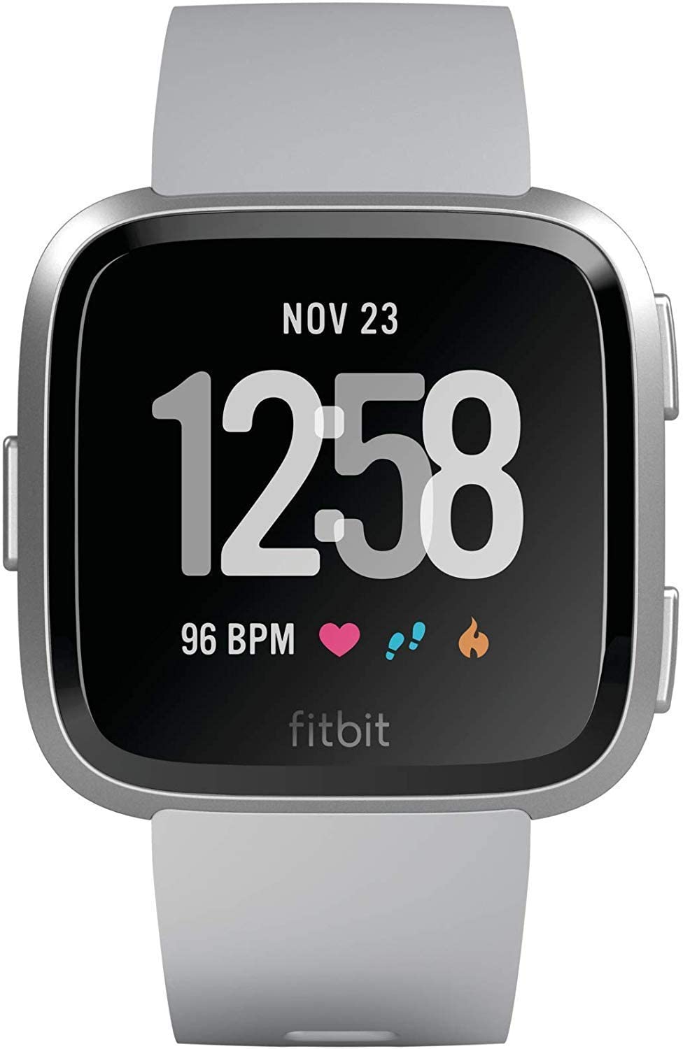 Reloj inteligente Fitbit Versa (renovado), aluminio gris/plateado , Talla única (bandas S y L incluidas)