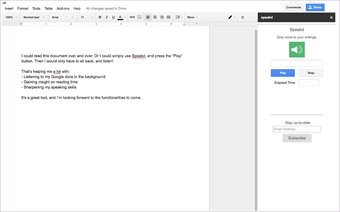 Speakd for google docs