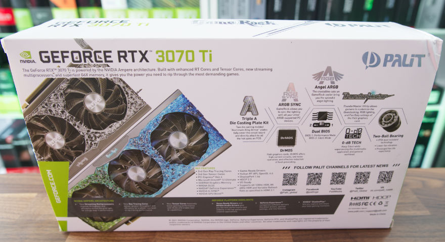 PALIT RTX 3070 Ti GameRock posterior de la caja