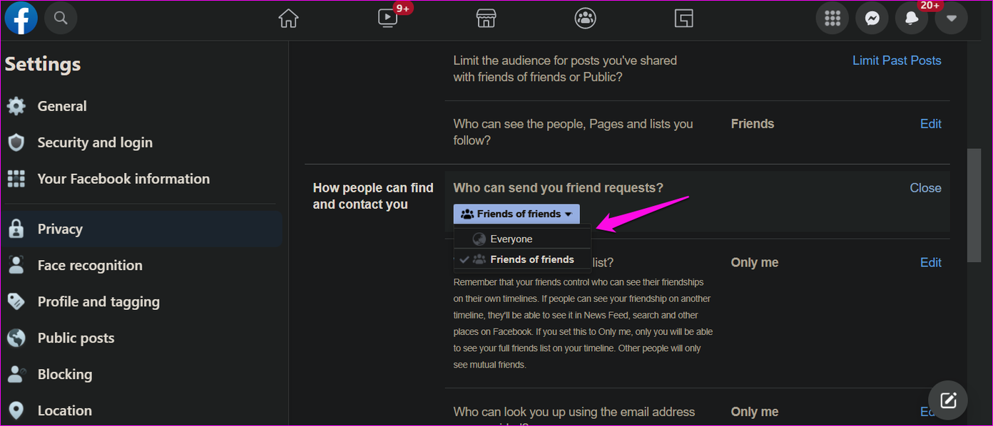Una guía completa para la configuración de solicitudes de amistad de Facebook 5