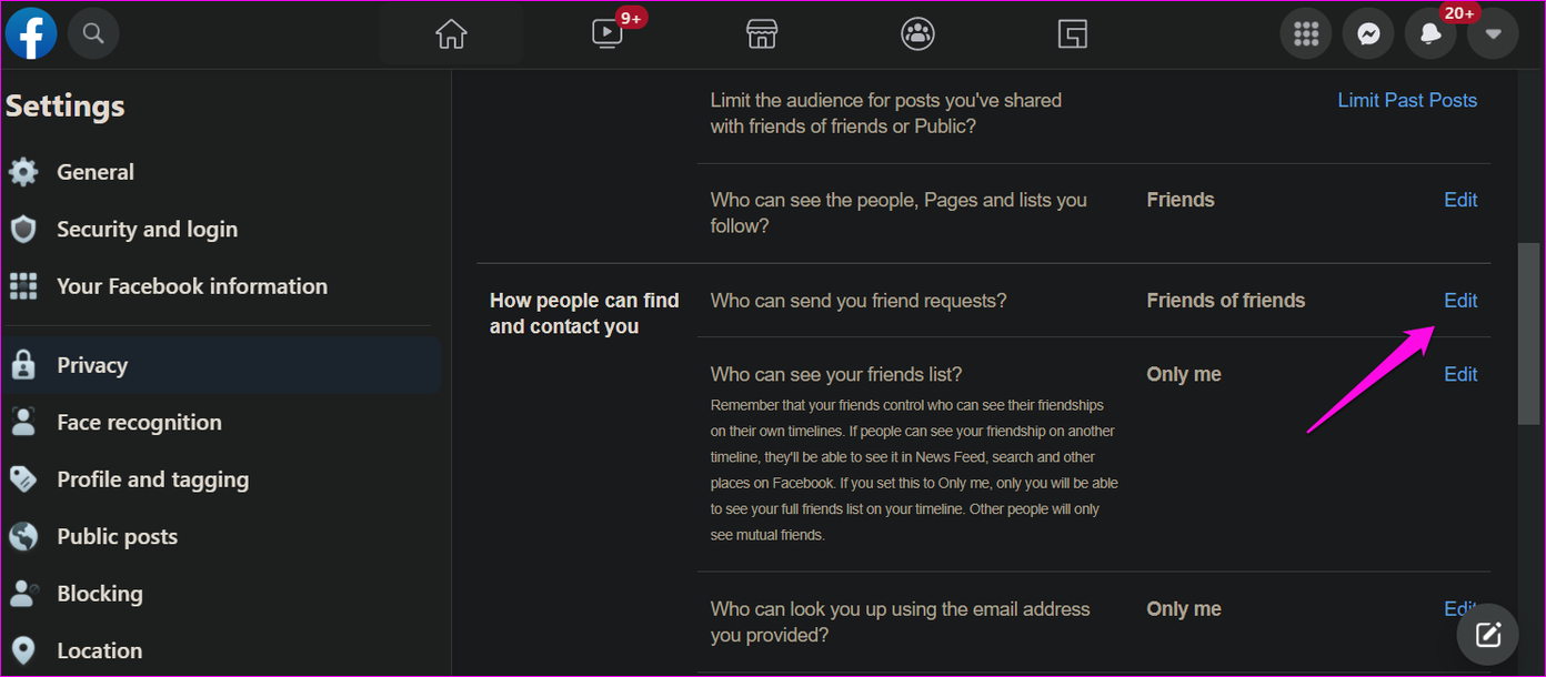 Una guía completa para la configuración de solicitudes de amistad de Facebook 4