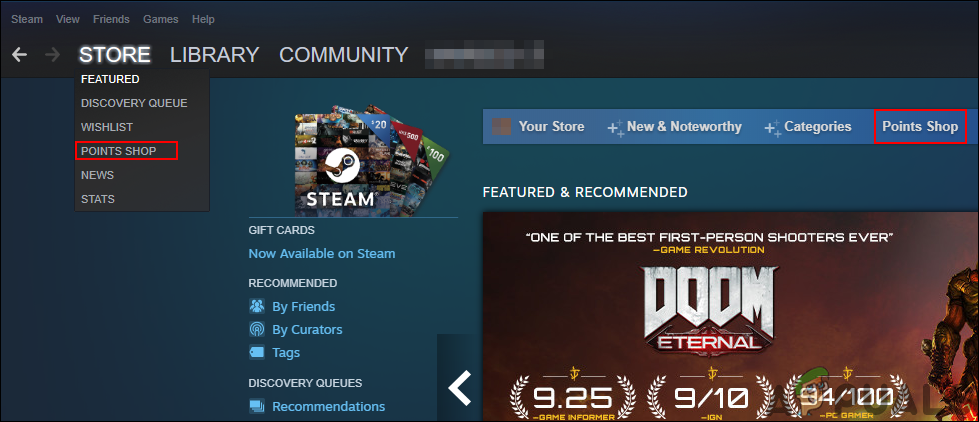 Tienda de puntos de Steam