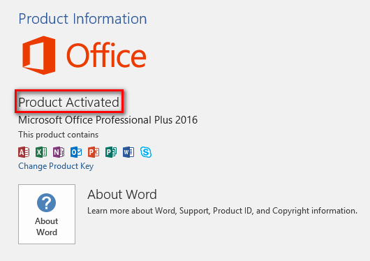 activar office 2016