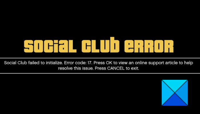 Arreglar GTA V Social Club no se pudo inicializar, código de error 17 - ES  Atsit