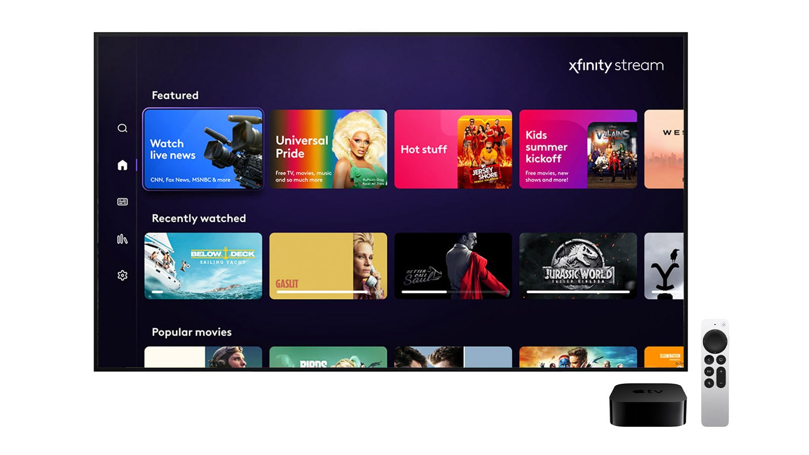 La aplicación Xfinity Stream de Comcast para Apple TV te permite hacer