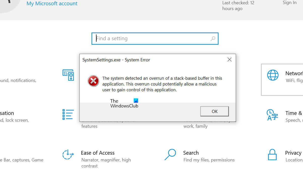 Error del sistema systemsettings exe en windows 11 10 es atsit