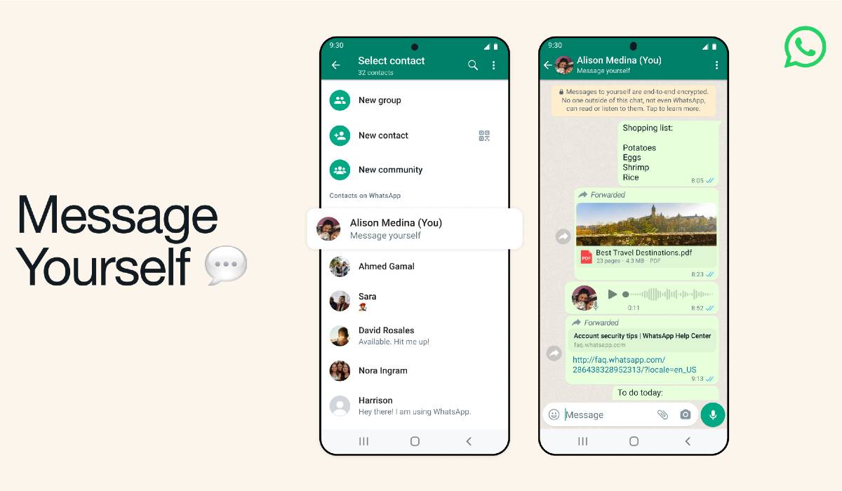 La nueva función de WhatsApp te permitirá chatear contigo mismo ES Atsit