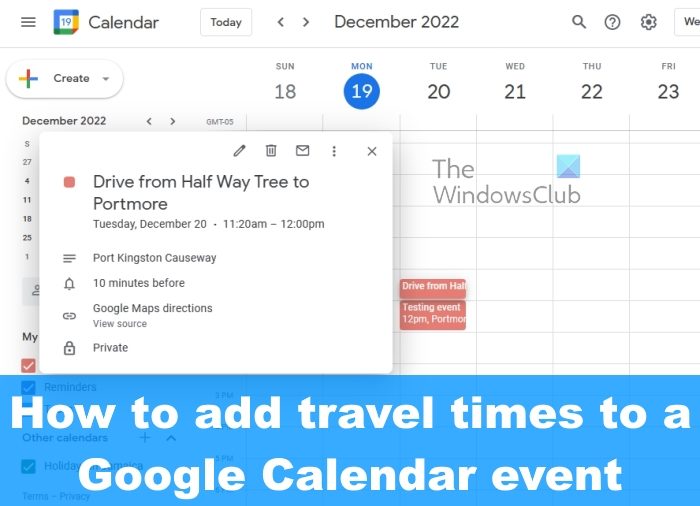 Cómo agregar tiempos de viaje a un evento de Google Calendar ES Atsit