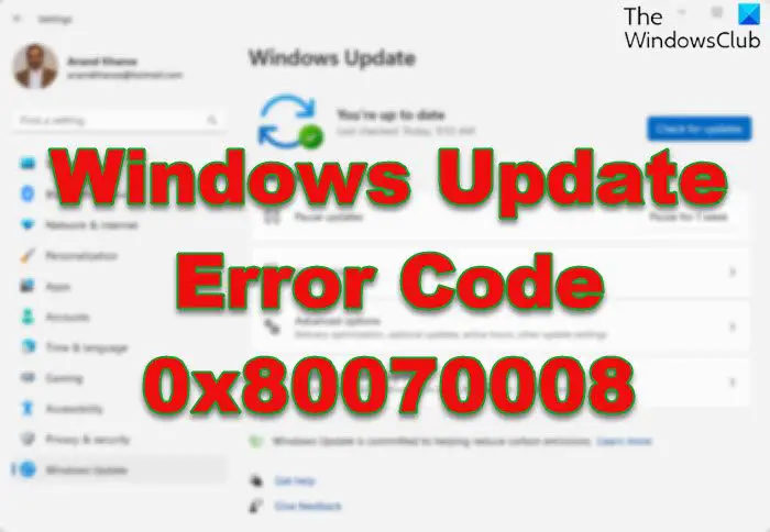 Solucionar El Error De Actualización De Windows 0x80070008 Es Atsit 7739