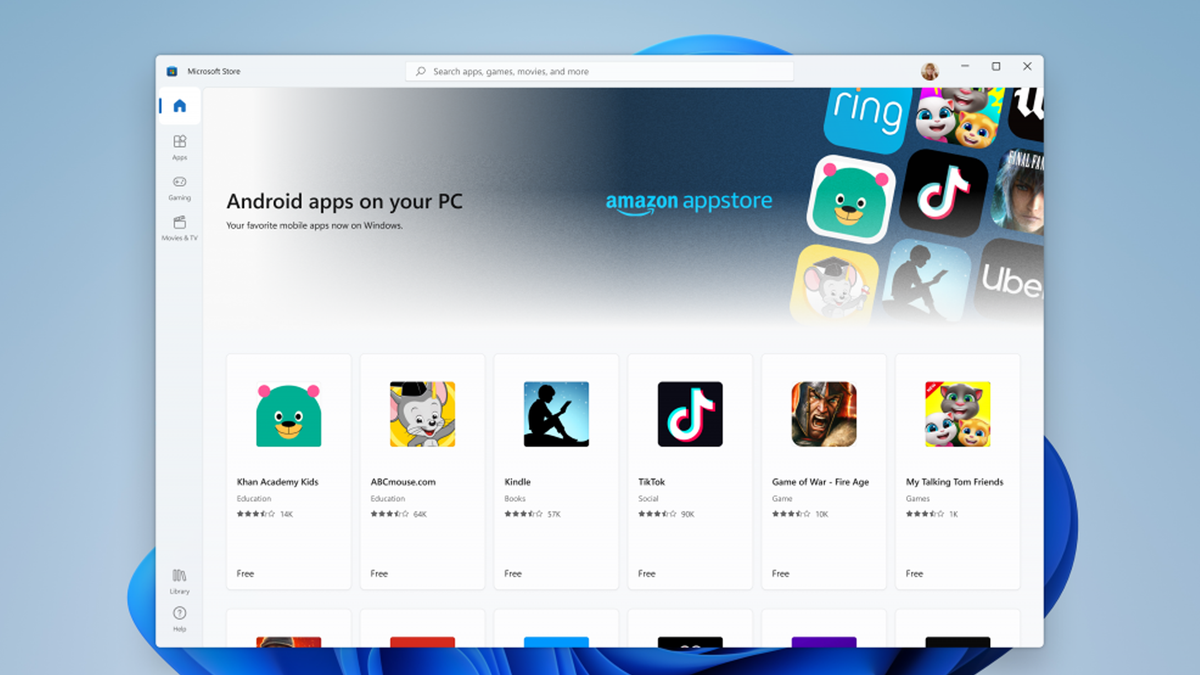 Amazon Android-sovelluskauppa Windows 11: ssä