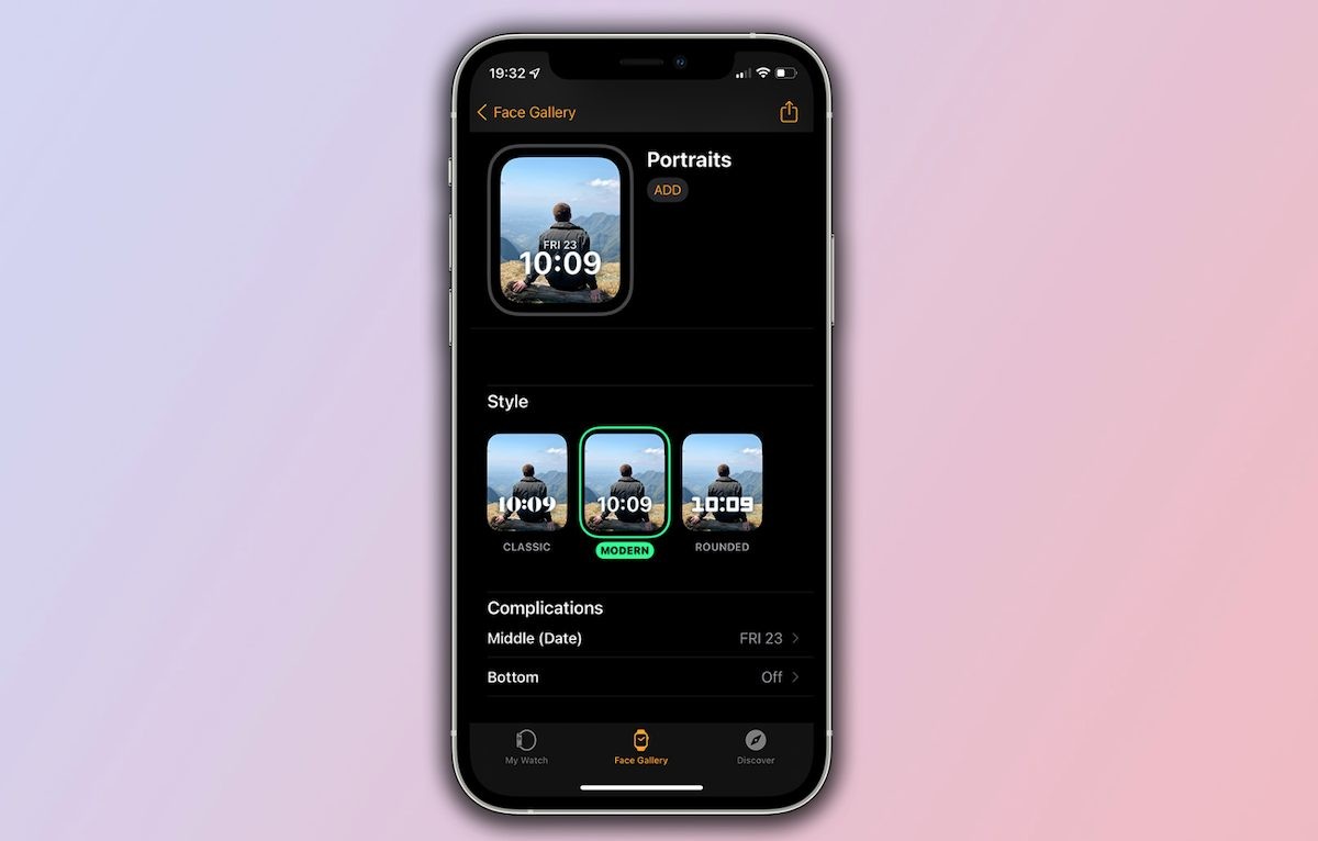 watchOS 8-Portrait Face