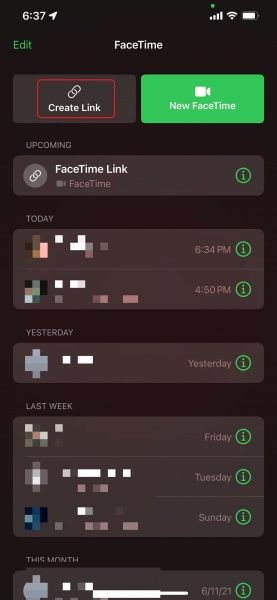 FaceTime-puhelun soittaminen Android-käyttäjät iOS 15: ssä