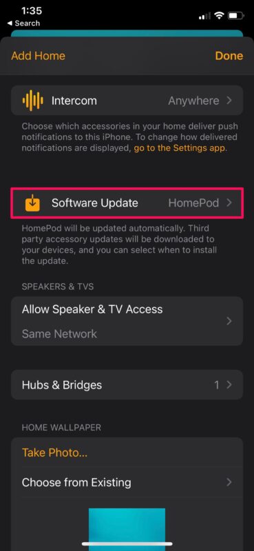 HomePod-ohjelmiston päivittäminen