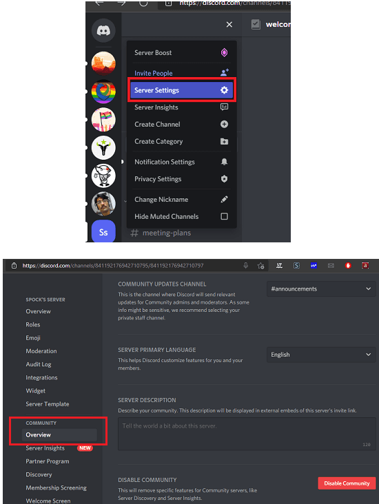 Discord Enable Community