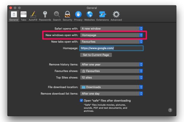 Kuinka Muuta Safarin oletussivua Macissa