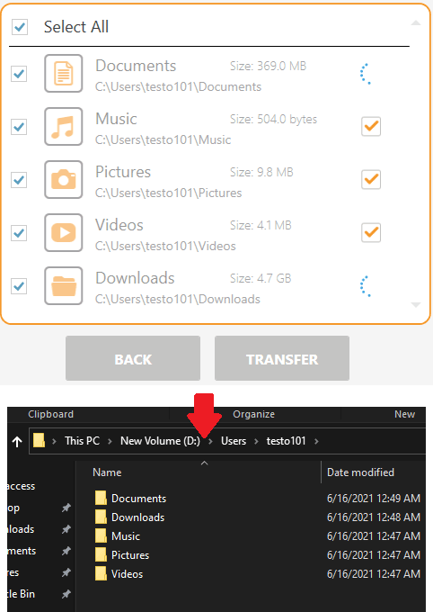 PCmover Reconfigurator toiminnassa