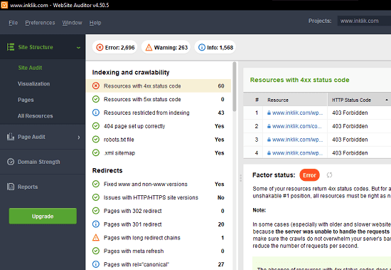 Ilmainen Web Vitals-auditorin indeksoinnin indeksoitavuus