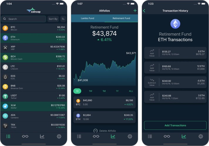 CoinCap-best-cryptocurrency-apps-for-iPhone-kuvakaappaus