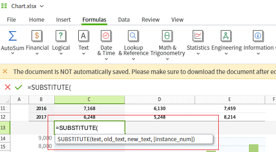 Polaris Office Web Sheets-kaavat