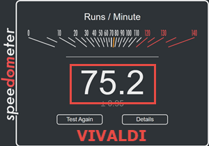 Test du compteur de vitesse Vivaldi