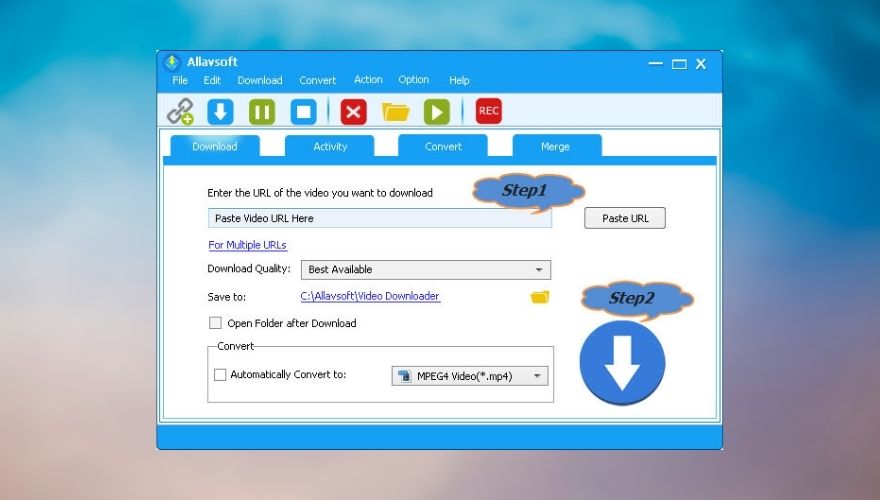 Fenêtre principale d'Allavsoft Video and Music Downloader