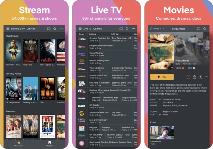 Films Plex , TV, musique et plus Application iPhone et iPad