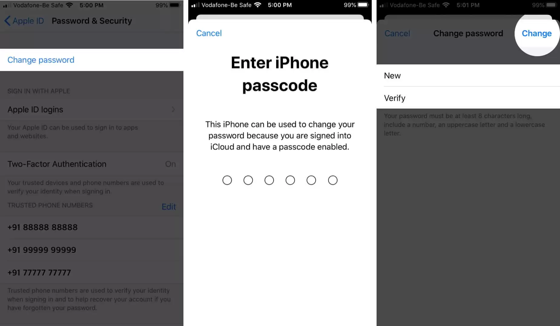 réinitialiser le mot de passe de l'identifiant Apple sur l'iPhone