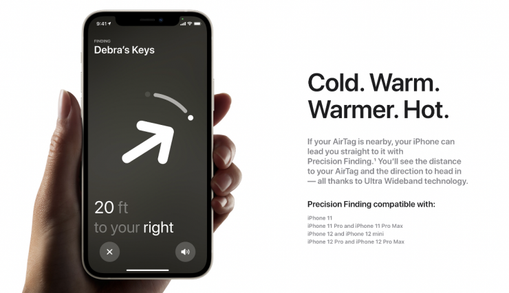 AirTag Precision Finding fonctionne uniquement sur iPhone 11 et iPhone 12
