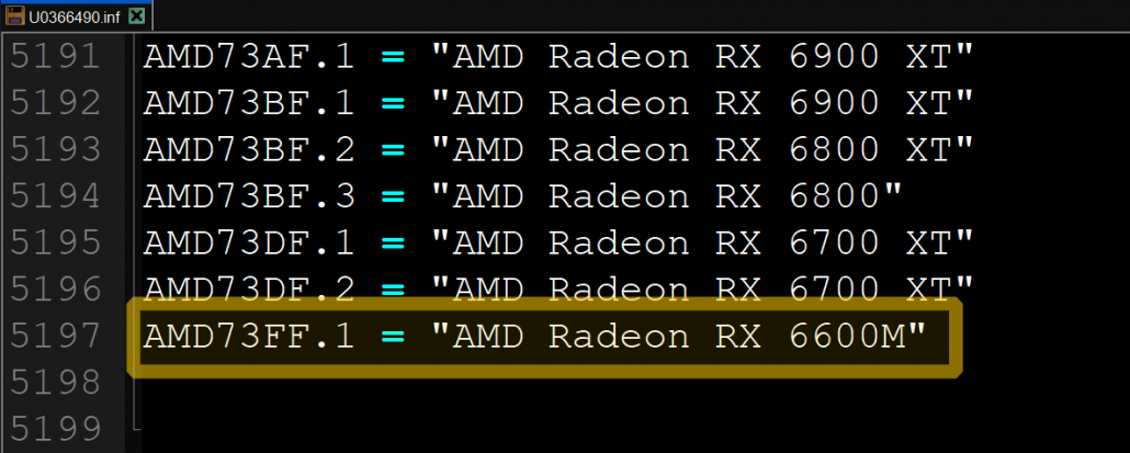 AMD Radeon RX 6600M RDNA 2 Navi 23 Mobility GPU