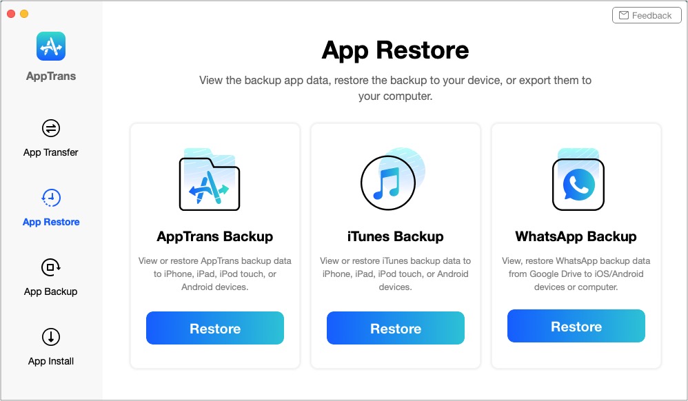 Restaurer Sauvegarde Whatsapp Google Drive Sur Iphone Gratuit AppTrans: outil de transfert de données d'application gratuit pour iOS