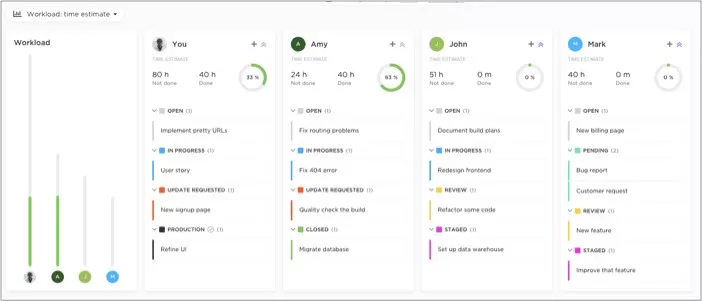 Gestion de projet dans l'application ClickUp iPhone