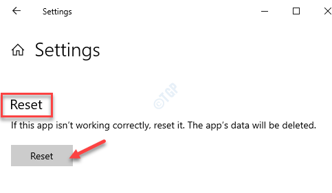 Paramètres Réinitialiser Réinitialiser