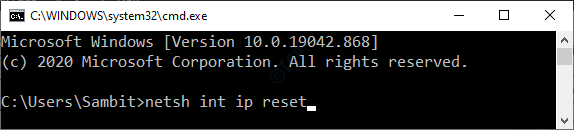 Netsh Int Ip Reset