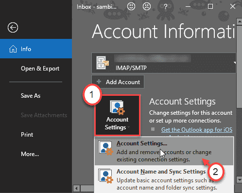 Paramètres du compte Min