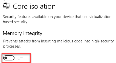 Intégrité de la mémoire minimale