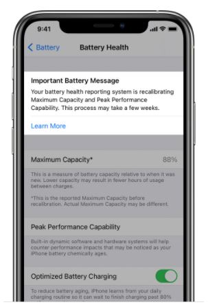 Utiliser le recalibrage de la batterie sous iOS 14.5