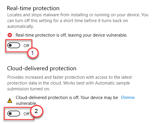 Real Time Off Cloud Protection Off Min