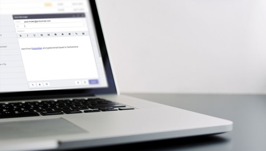 ProtonMail sur ordinateur portable