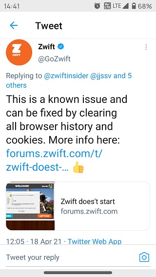 Zwift-Forbidden-error-reconnaissance-contournement