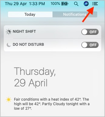 Assurez-vous que Ne pas déranger est désactivé sur Mac